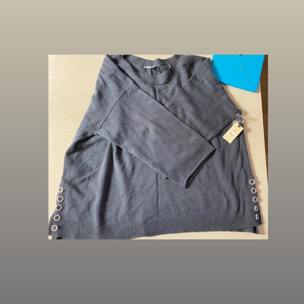 Plus size gray button sweater